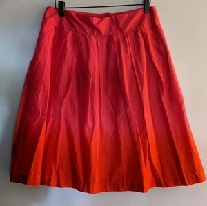 𝅺H&M Pleated Skirt Lined Pink and Red Fade Hombre Cotton 8